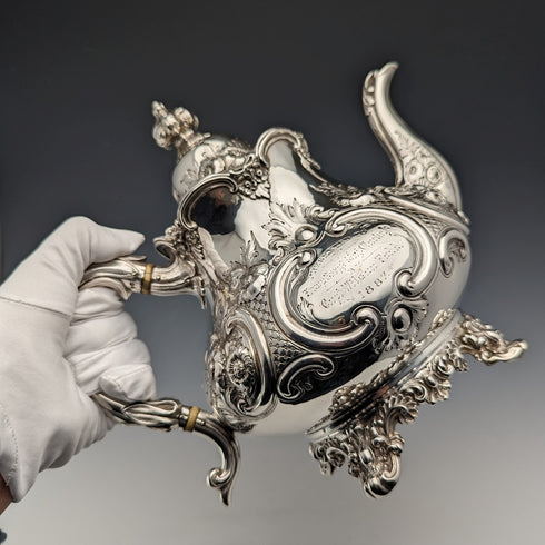 1868 年英國古董純銀茶壺 815 克羅伯特哈珀